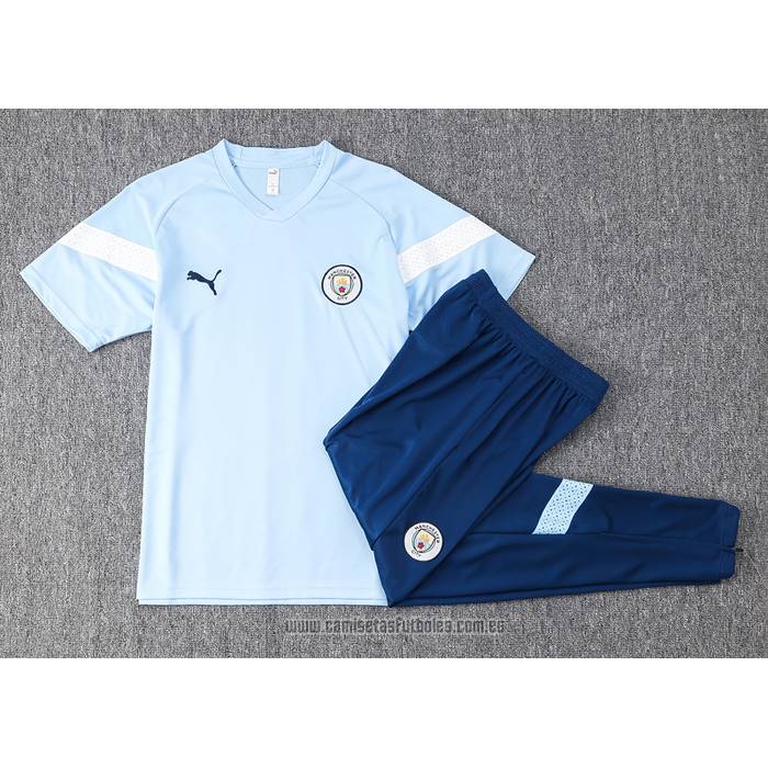 Chandal del Manchester City Manga Corta 2022-2023 Azul